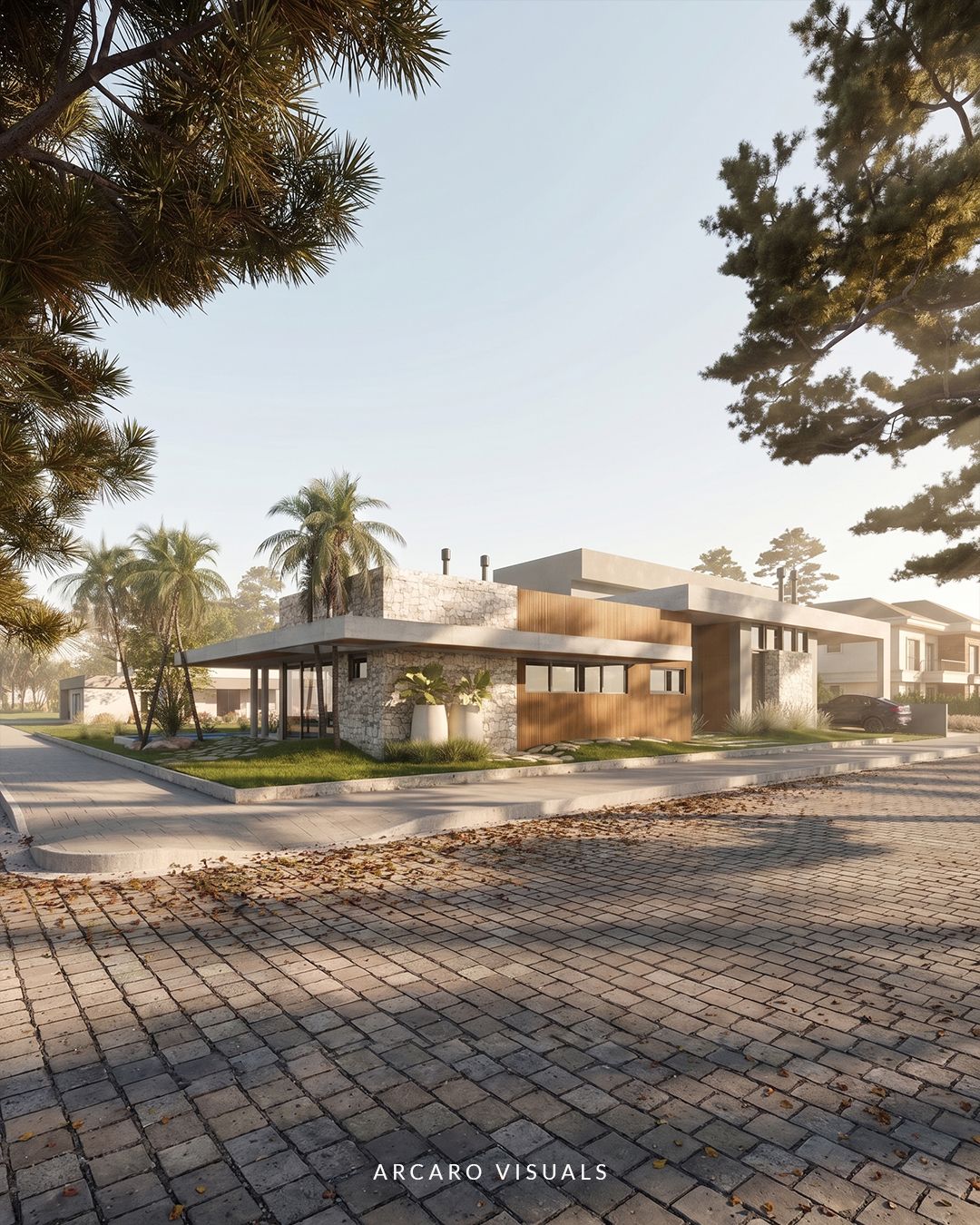 Modern Stone & Wood House – image 6/12