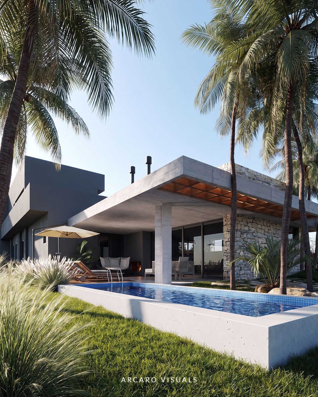 Modern Stone & Wood House – image 10/12