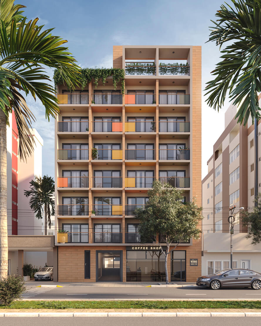 CGI - CONDOMÍNIO VIVE – Residential building facade · Porto Alegre, Brazil