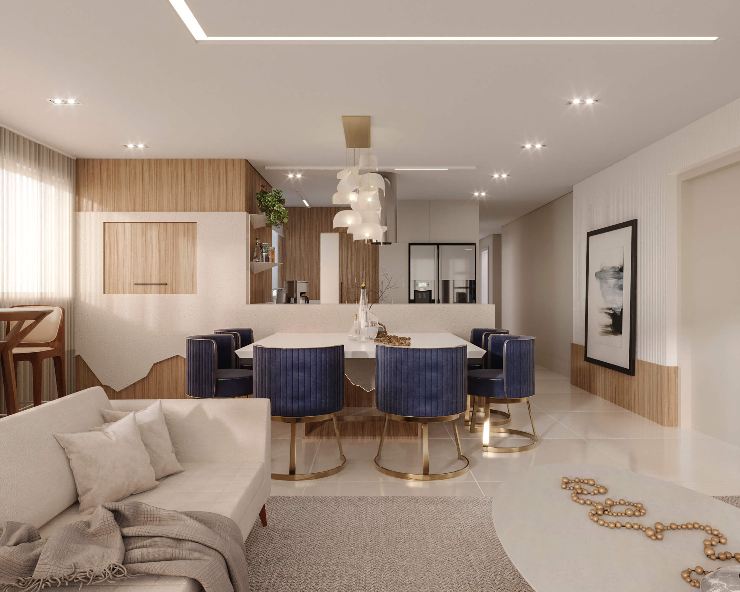 CGI - MONTERREY – Visualização de sala de estar e jantar